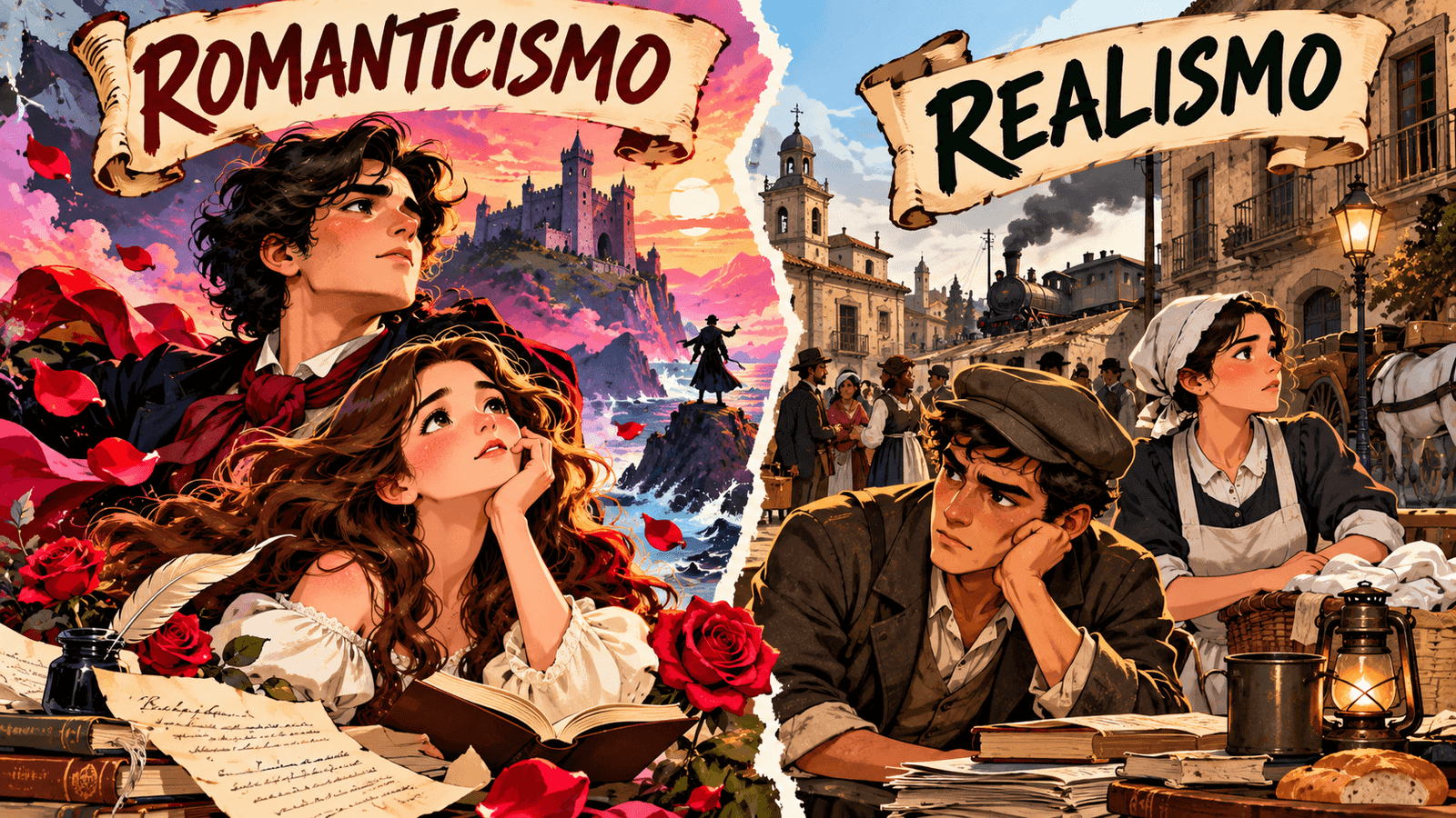 Composición visual del Romanticismo y el Realismo