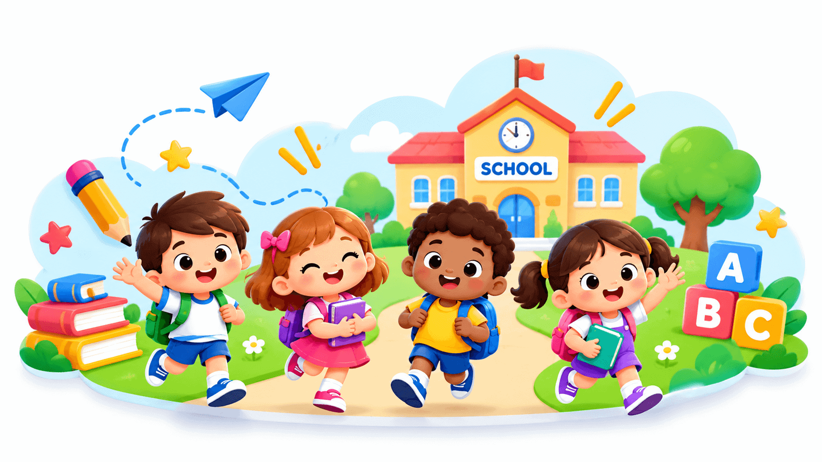 First Grade English learning illustration