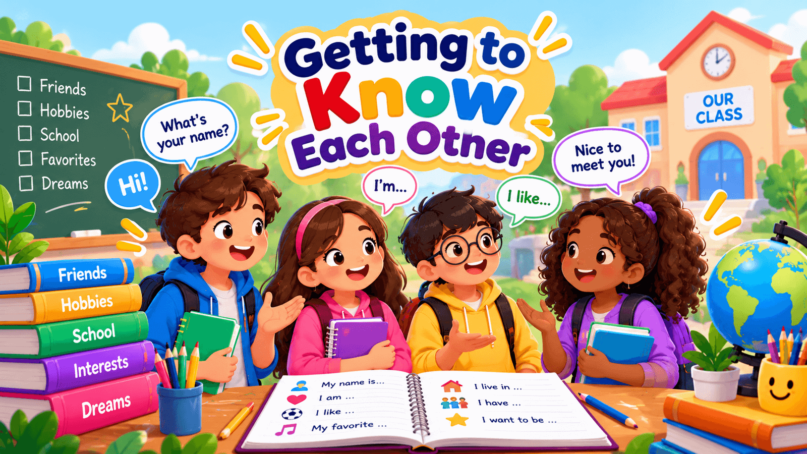 Fifth Grade English learning illustration